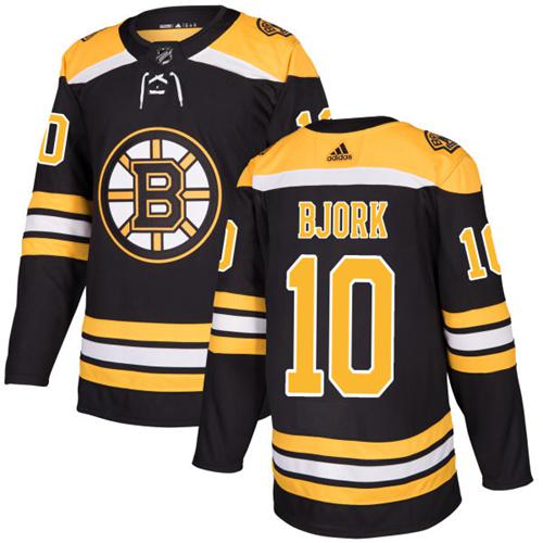 Adidas Men Boston Bruins 10 Anders Bjork Black Home Authentic Stitched NHL Jersey